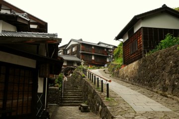 Magome lies on a steep slope.