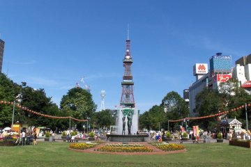 Part of the festival takes place at Odori Park