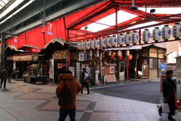 Entrance to Banshoji Temple is via the shopping arcade
