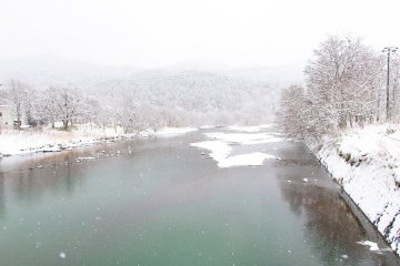 Yubari River an a winter day