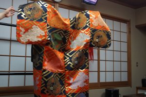 Exquisite example of a 'karaori' outer kimono
