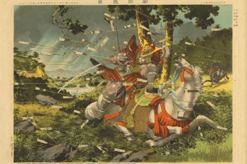 Stylised image of Nitta Yoshisada who won the battle of Kumegawa