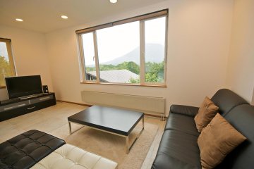 The great entertainment room with views of Mt Yotei in the three bedroom units