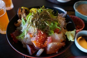 Shirasu-don with extra seafood toppings