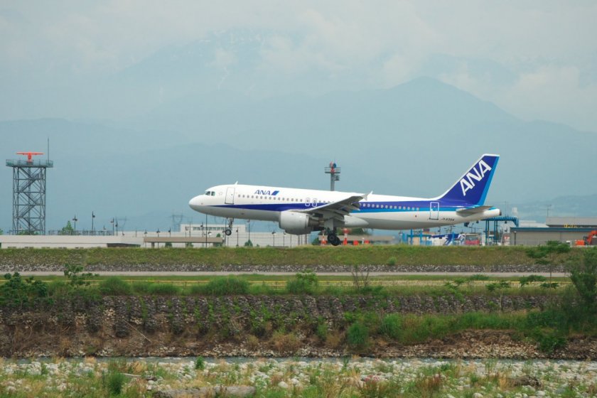 An ANA plane at Toyama Airport