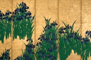 The famous "Irises" painting By Ogata Kōrin