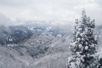 View from the top of the slopes at GALA Yuzawa Snow Resort 