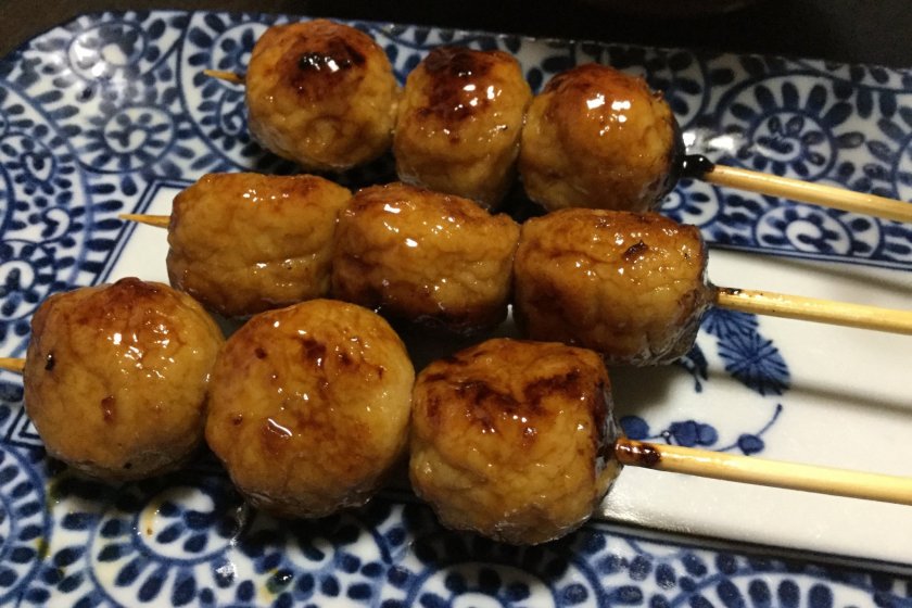 Yuzu tsukune (ground chicken balls with yuzu)