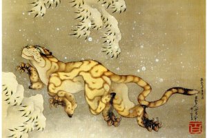 Hokusai's Tiger in The Snow (1849) - just one example of his painting style