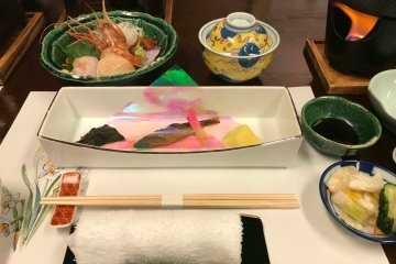 Dinner is served kaiseki style