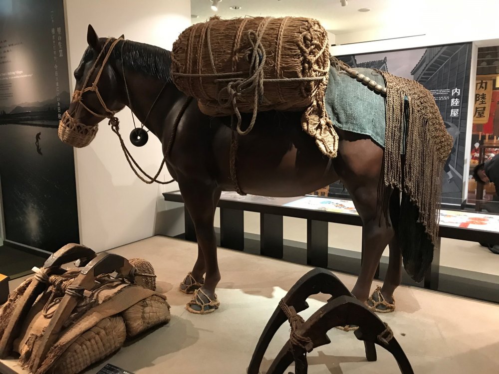 A Nambu horse used as a pack horse