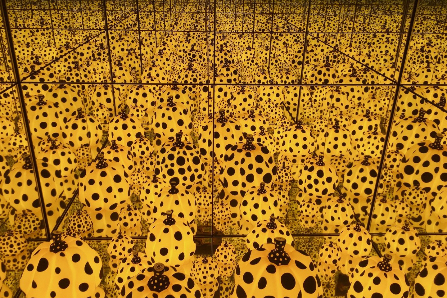 Yayoi Kusama is known for her range of monochromatic or two-color artworks