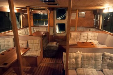 <p>The interior of the night-cruise yacht</p>