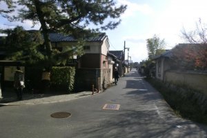 Street leading to Yakushiji from Toshodaiji, signposted on corner