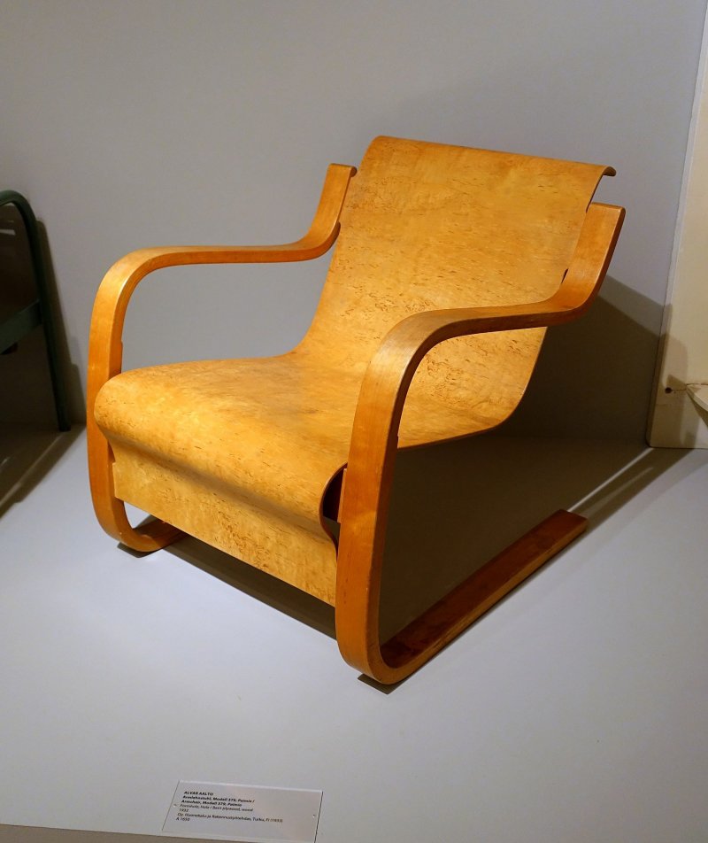 An armchair designed by Alvar Aalto