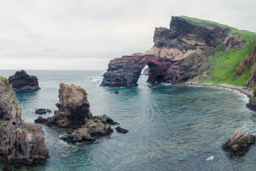 Called the Bridge to Heaven, this arch was formed after the inner section of a sea cave collapsed.