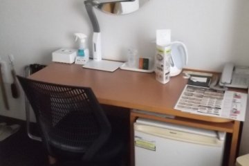 My desk and fridge