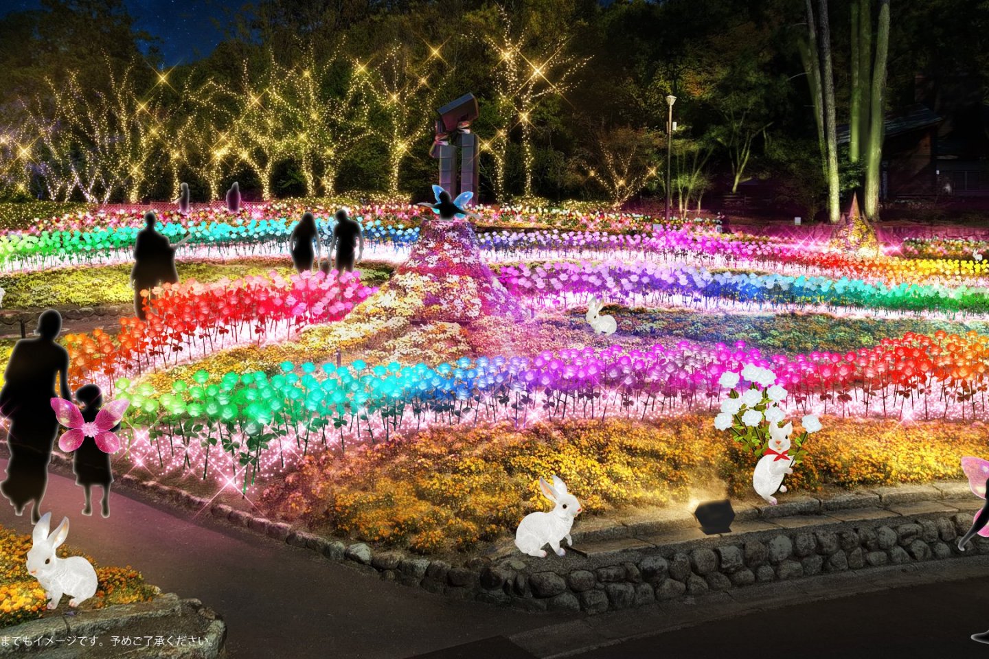 The grounds will sparkle with approximately 300,000 LED lights