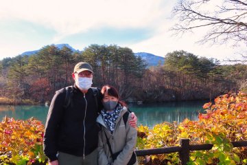 Rey and Miwa at Bishamon-numa Pond