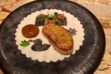 Duck foie gras crepe