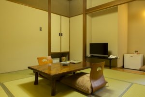 Each room offers a place to sit and enjoy a cup of tea