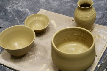 Freshly molded pottery