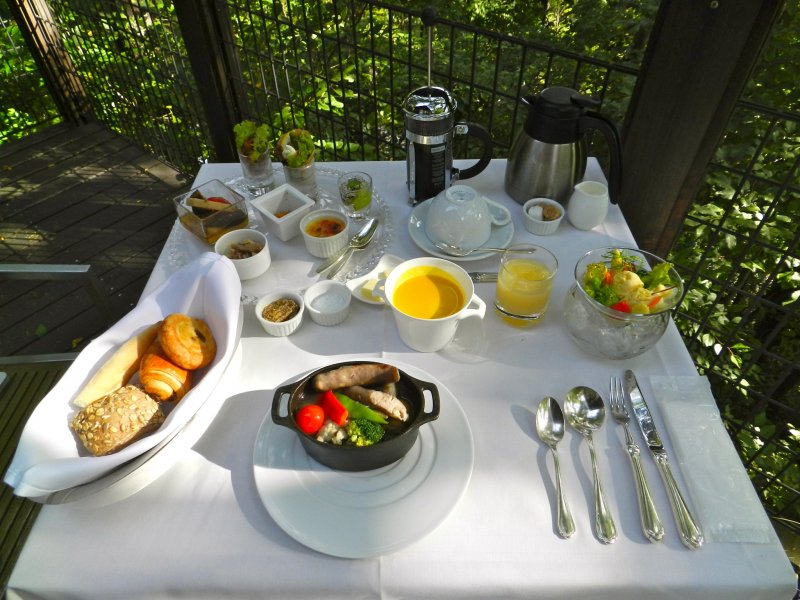 Breakfast on the private terrace. What a delightful way to start the day!