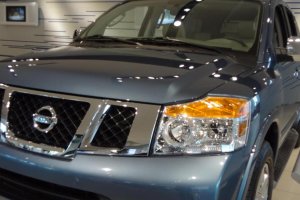 The next car that charmed me was a metallic, icy-blue Armada. The Armada is a full sized SUV. My impression is that this Armada is a tough muscular guy.