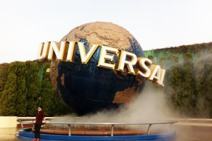 The Universal Globe at the main entrance of Univeral Studios Japan in Osaka