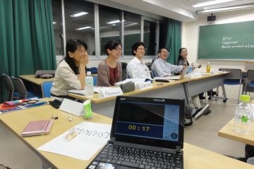 <p>Regular meeting......at a lecture room in University of Fukui</p>
