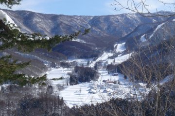 Looking at Hodaigi Ski resort from across the valley