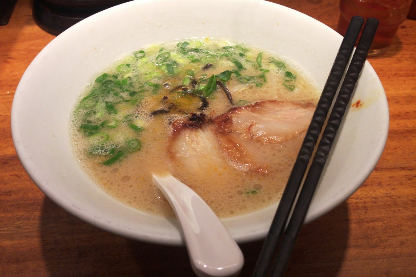 The Shiromaru motoaji is a good introduction if you are new to ramen. This original pork recipe is the basis of  a classic hakata type ramen, and if you forget its name, they have menus in English, Japanese and Chinese.