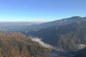 View from atop Sounkyo Ropeway a little after sunrise