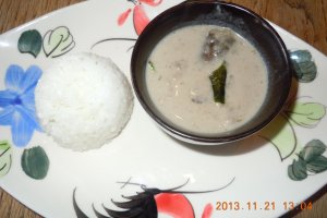 Mushroom curry and rice