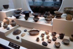 The Jomon civilization was known for their skillful pottery. Here you can see many fine examples.