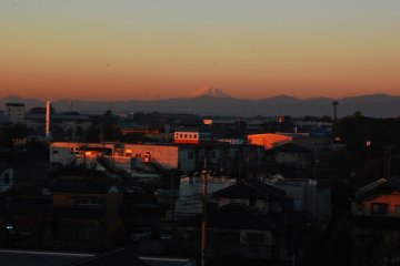 Morning view of Mount Fuji from the guestroom