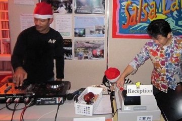 <p>Mr.Miguel E. Martinez performs as DJ. Mr. Yamauchi organizes everything.</p>
