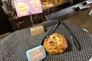 <p>Homemade daily scone on display</p>