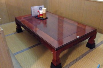 <p>There are two tatame style tables at Ichintouya</p>