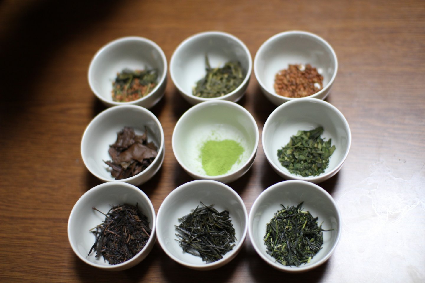 Different types of Japanese green tea