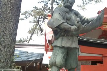 Benkei, reading out impromptu from unwritten 'Kanjincho', which is the donation record for Temples