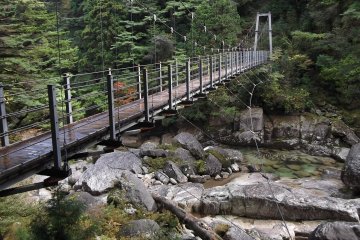 <p>There are some graceful suspension bridges along the way</p>
