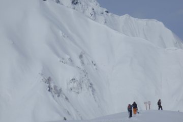 <p>Exiting the safety of the ski resort for fresh powder</p>