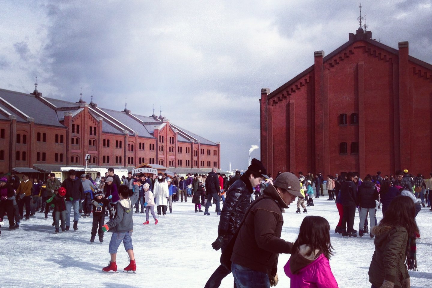 Outdoor ice-skating rink next to Yokohama red brick warehouse- 3