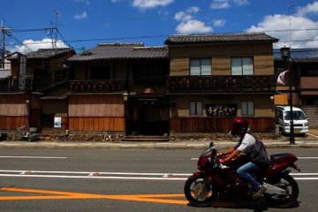 Cruising past Kyoto town