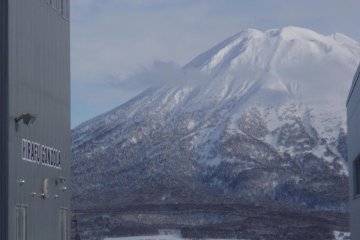 View of Mt. Yotei from the entrance of the gondola